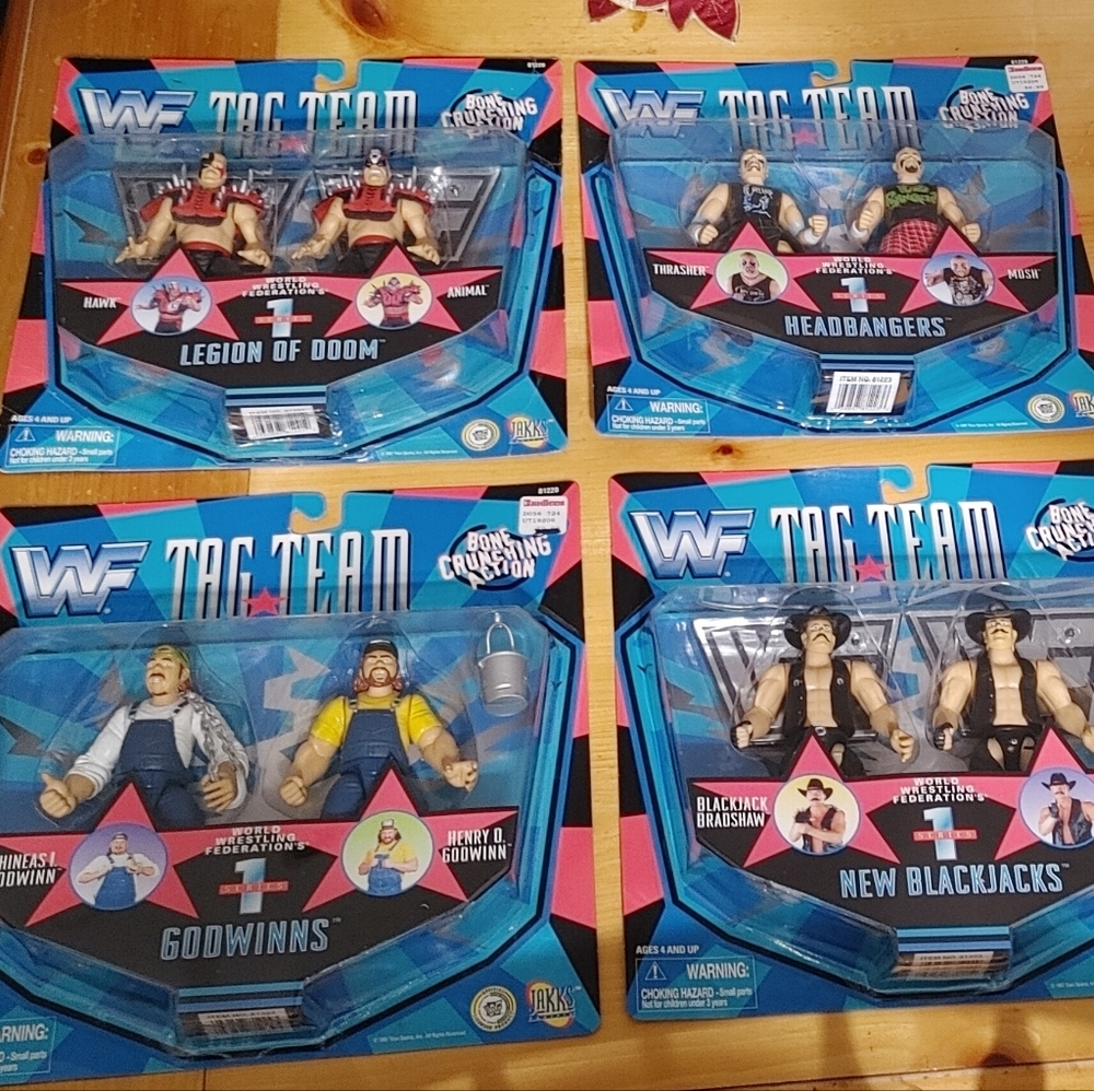 1997 WWF Jakks Pacific Tag Team Series 1 COMPLETE TAG TEAM SERIES factory sealed